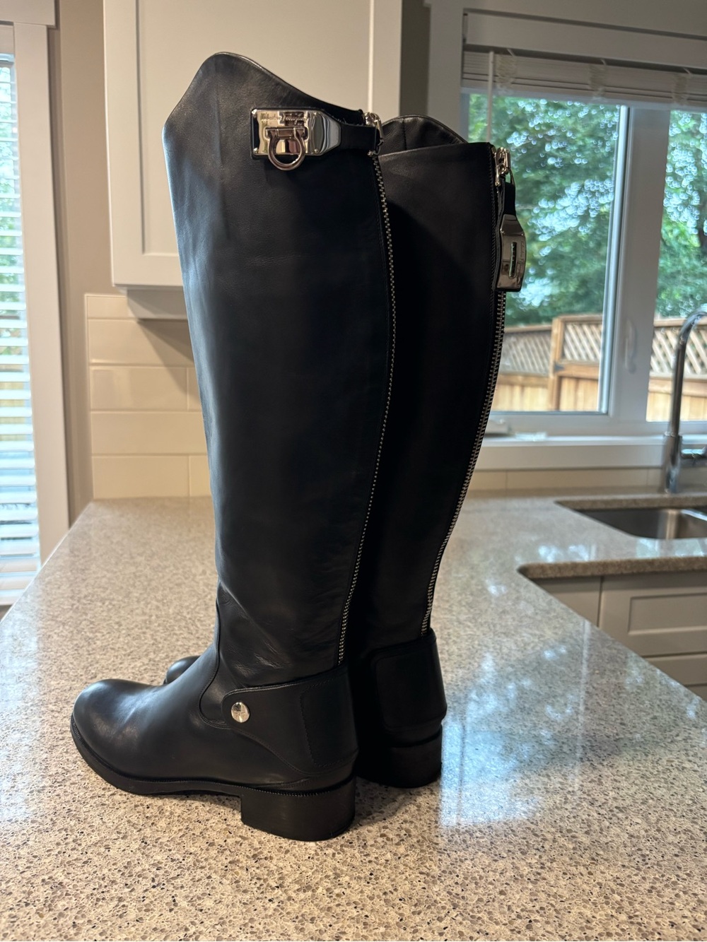 Ferragamo Black Rodi Riding boots - Picture 10 of 11